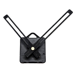 Black wooden clock hands with a quiet quartz movement for modern interiors.