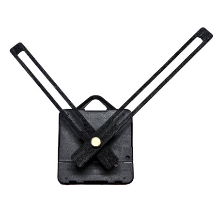 Black wooden clock hands with a quiet quartz movement for modern interiors.