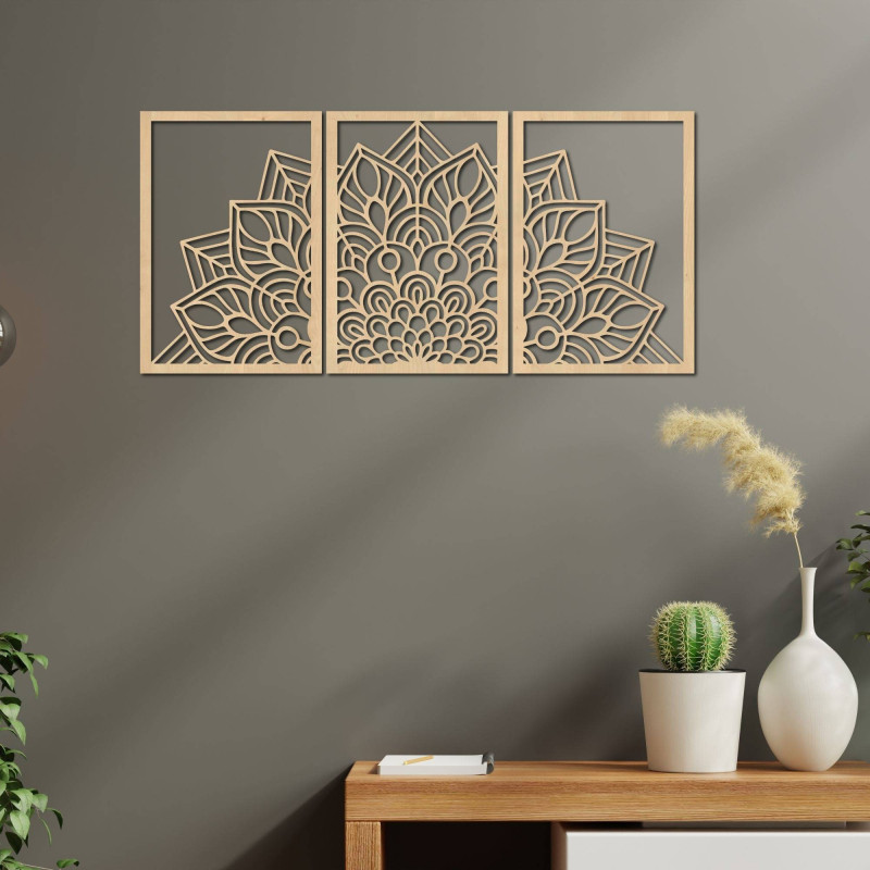 3-piece flower mandala for the wall - FLOFER