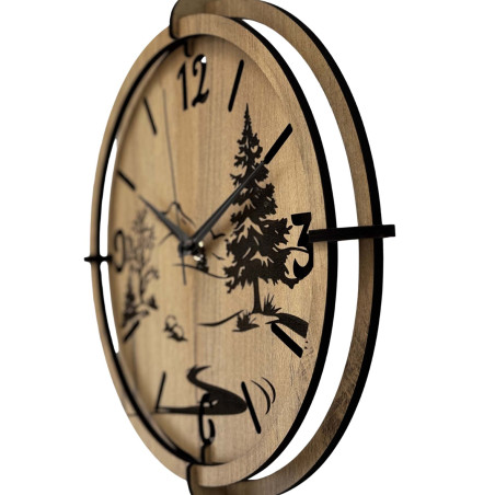 Designer clock with natural scenery and 3D effect