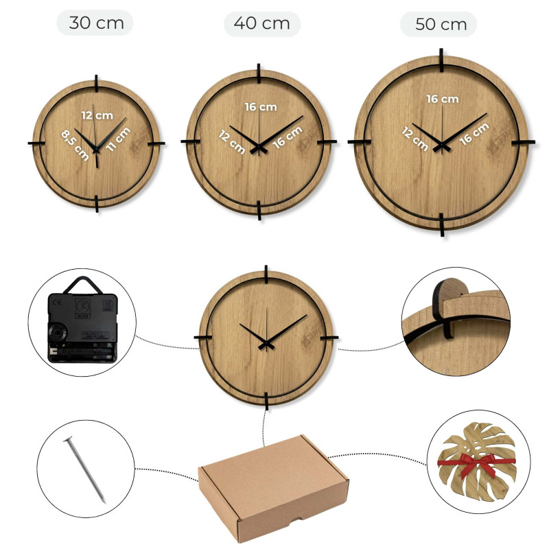 Elegant clock with a motif of trees and a winding river