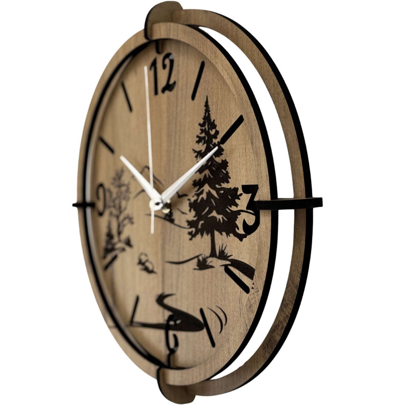 Designer clock with natural scenery and 3D effect