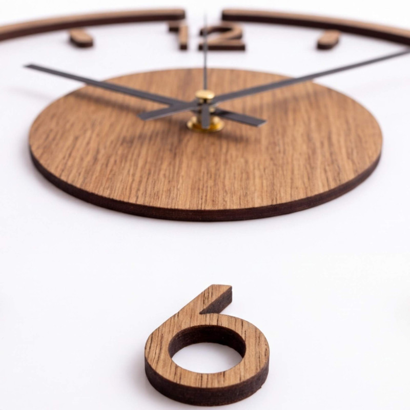 Wall clock Modern Wood & White – 3D Oak decor