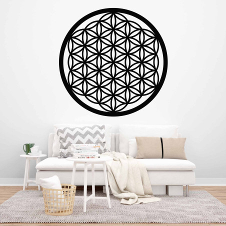 Oak Flower of Life Mandala Wall Art: Sacred Geometry Wood Decor