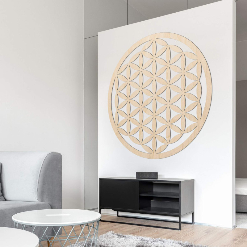 Elegant carved wooden mandala for the wall -...