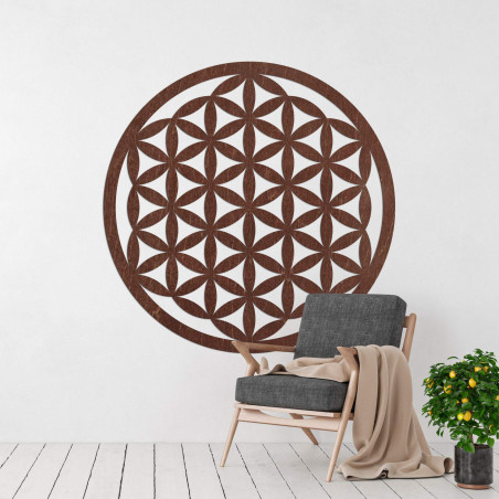 Elegant carved wooden mandala for the wall - FLORUM