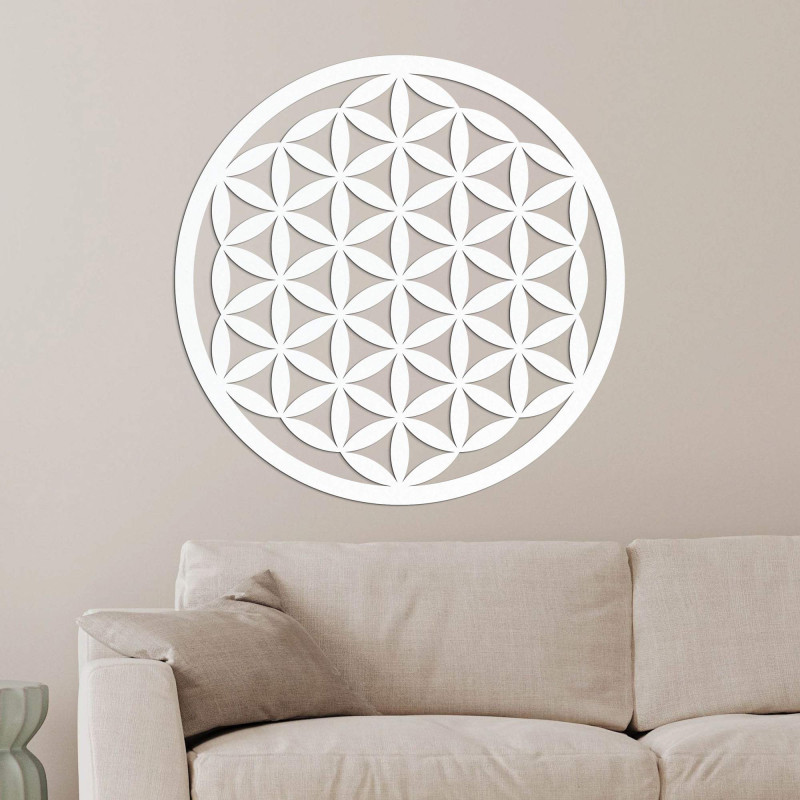 Elegant carved wooden mandala for the wall -...