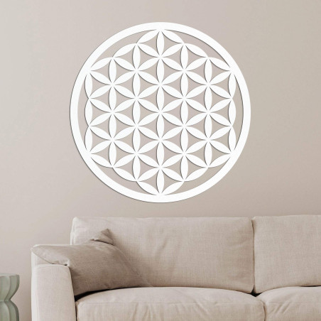 Elegant carved wooden mandala for the wall - FLORUM