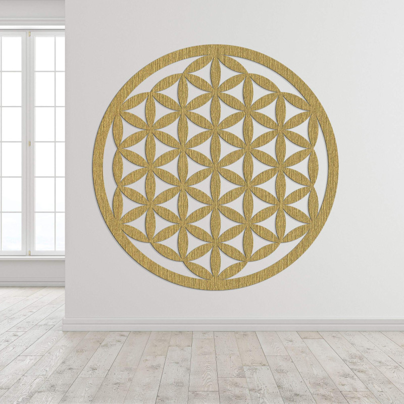 Elegant carved wooden mandala for the wall -...