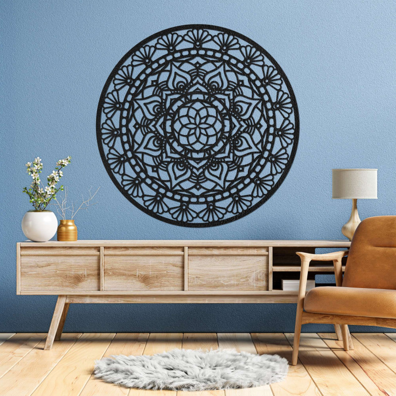 Wooden mandala on the wall - Hand carved giant