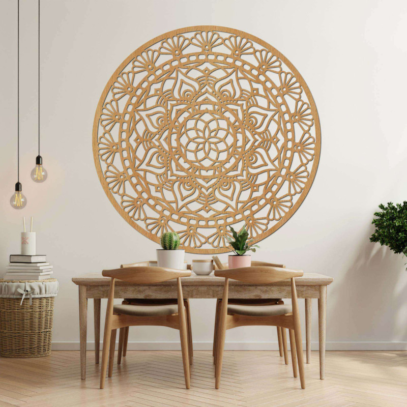 Wooden mandala on the wall - Hand carved giant