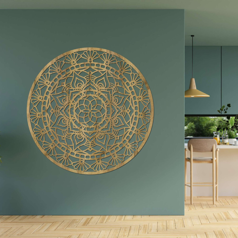 Wooden mandala on the wall - Hand carved giant