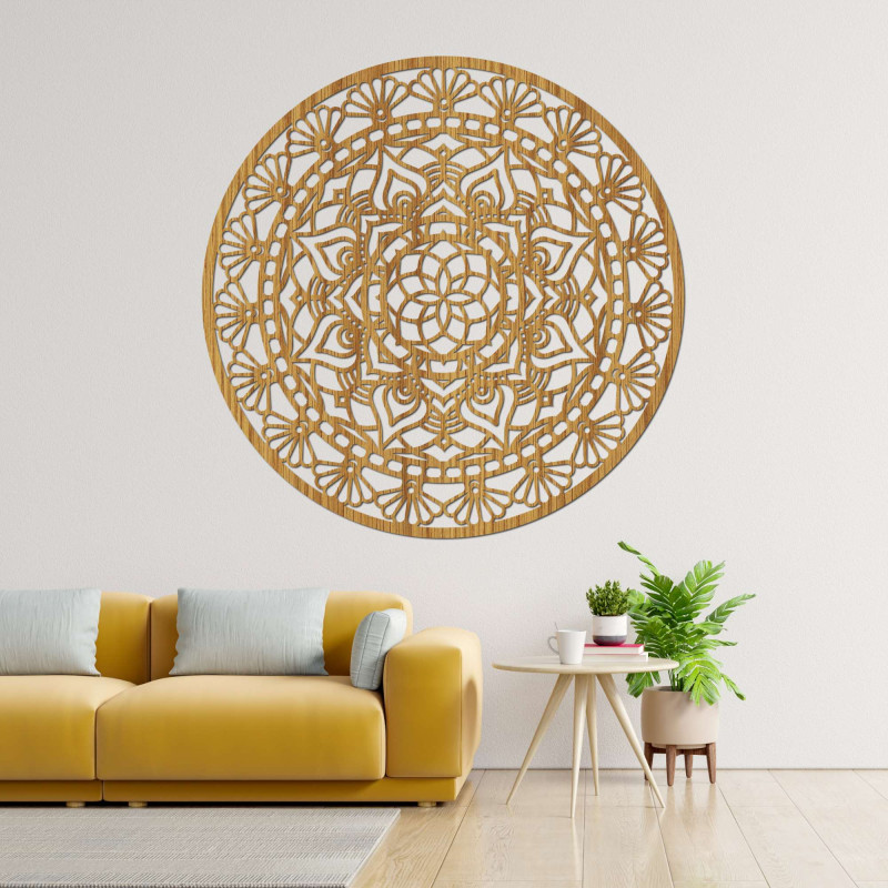 Wooden mandala on the wall - Hand carved giant