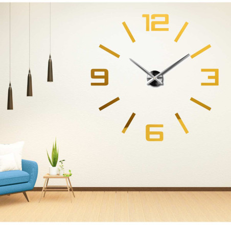 Modern 3D Mirror Wall Clock DIY Home Decor - TRANSFER