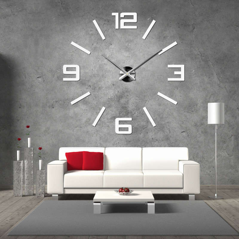 Modern 3D Mirror Wall Clock DIY Home Decor -...