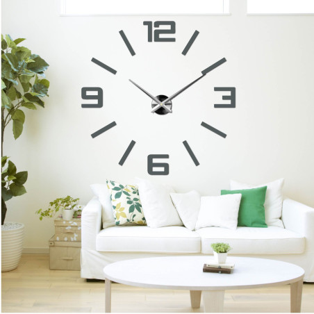 Modern 3D Mirror Wall Clock DIY Home Decor - TRANSFER