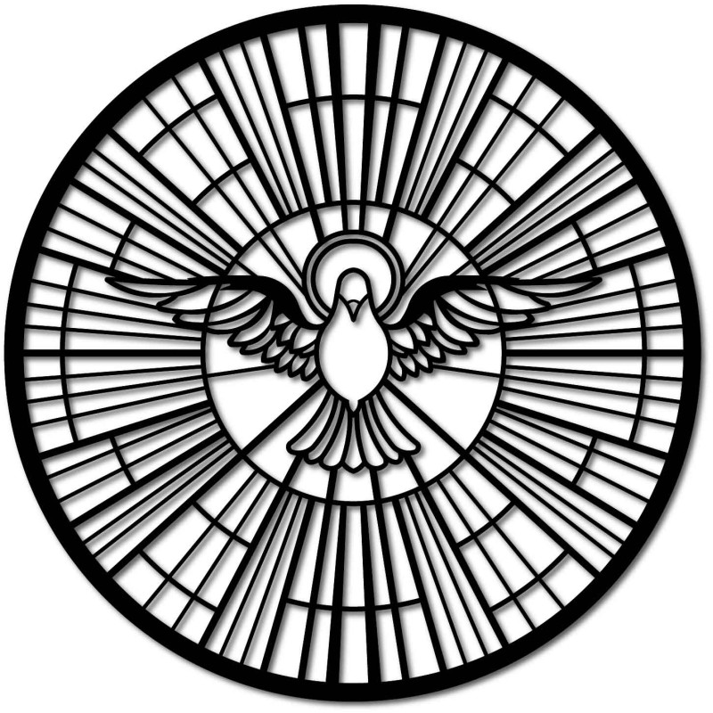 Holy Spirit – Sacred stained glass window and symbol of heavenly peace