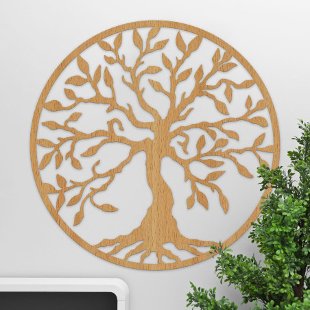 Wooden Tree of Life Wall Art: HDF Wood Panel Decor | CATARA