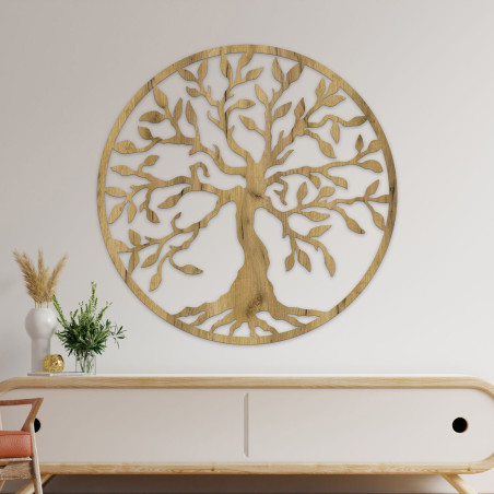 Wooden Tree of Life Wall Art: HDF Wood Panel Decor | CATARA