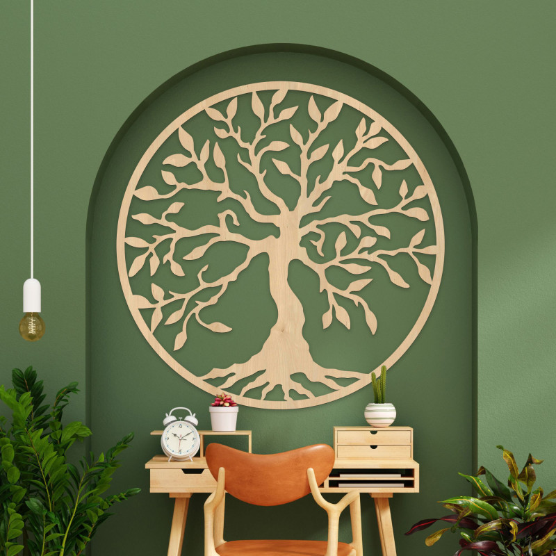 Wooden Tree of Life Wall Art: HDF Wood Panel...