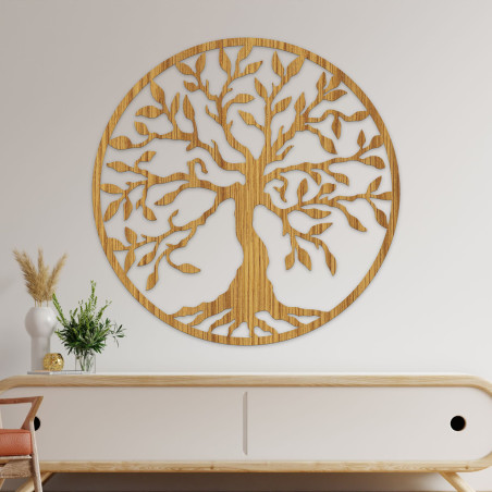 Wooden Tree of Life Wall Art: HDF Wood Panel Decor | CATARA