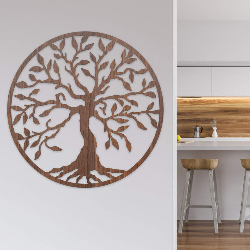 Laser Cut Wood Tree of Life Wall Art: Modern...