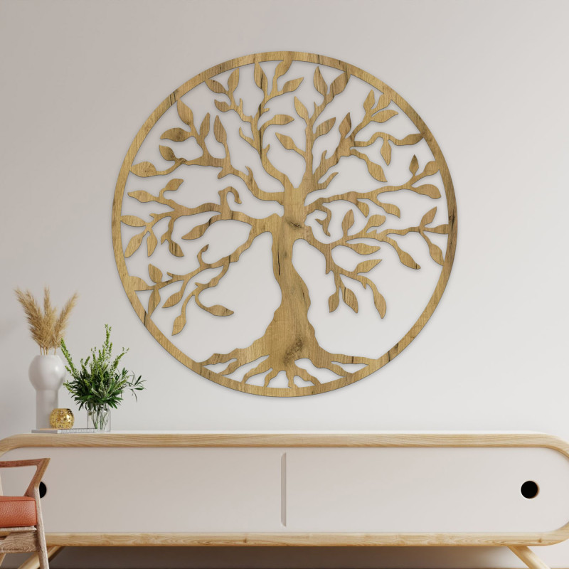 Laser Cut Wood Tree of Life Wall Art: Modern...