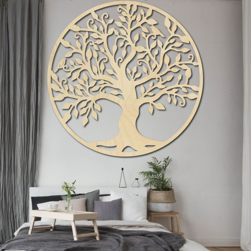 Wooden Life Tree Wall Decor Poplar Plywood Art