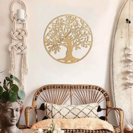 Wooden wall painting of a hundred lives