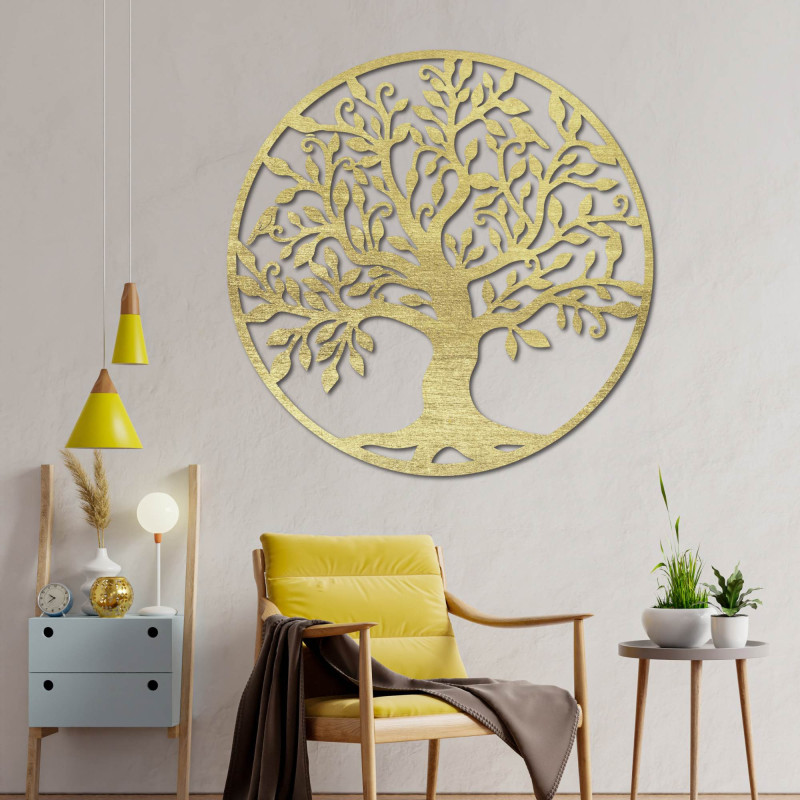 Wooden wall painting of a hundred lives