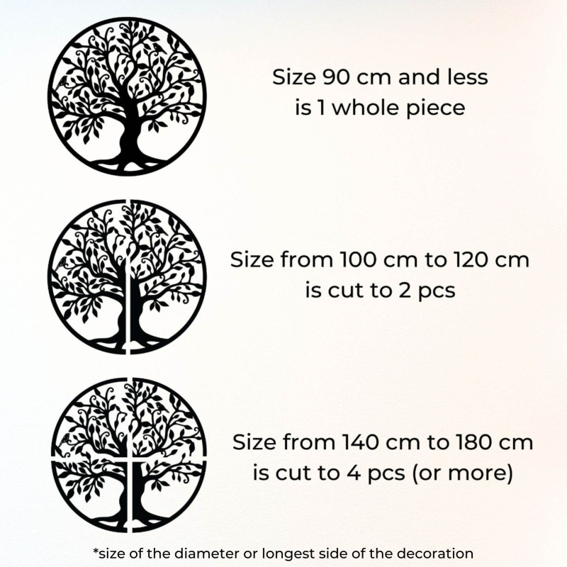 Round wooden tree decoration with delicate natural details