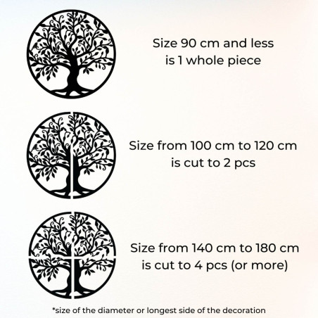 Round wooden tree decoration with delicate natural details