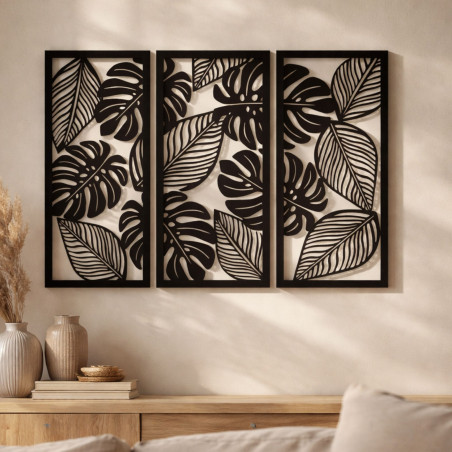 Three-piece monstera painting for nature lovers - PORFOLT