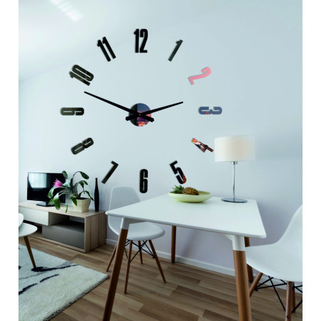 Modern adhesive wall clock for the living room