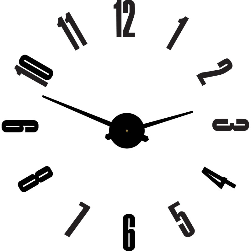 Modern adhesive wall clock for the living room