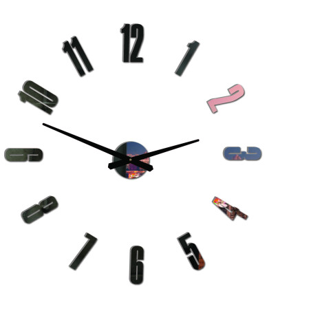 Modern adhesive wall clock for the living room