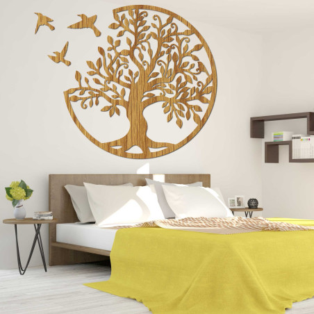 Wooden Tree of Life with Birds – Natural Wall Decoration | GORCHLO
