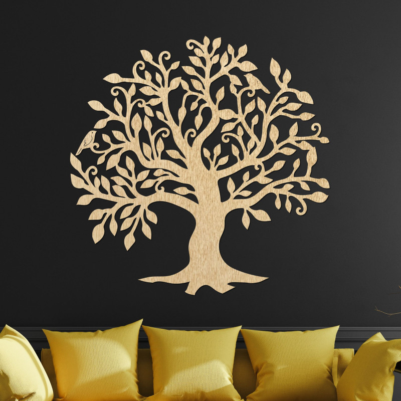 The wooden tree of life wall decoration symbolizes growth, harmony and connection with nature, creating peace in your home.