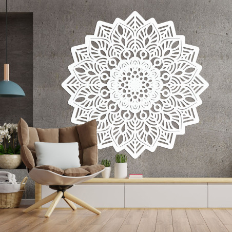 Wooden sun mandala as a stylish wall decoration