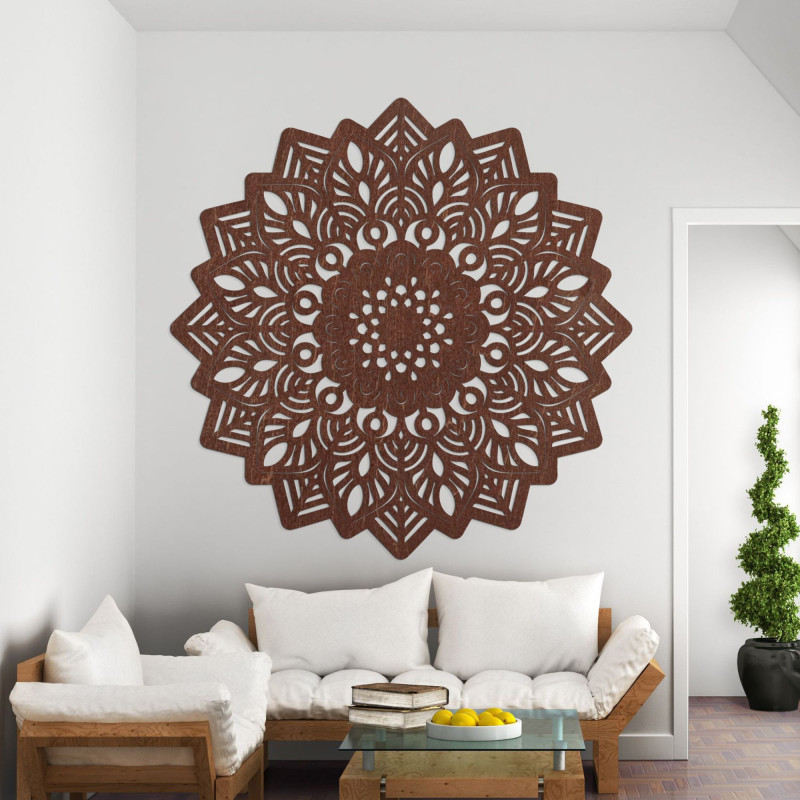Decorative wooden sun mandala for an elegant interior