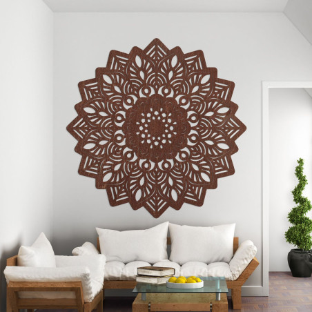 Decorative wooden sun mandala for an elegant interior