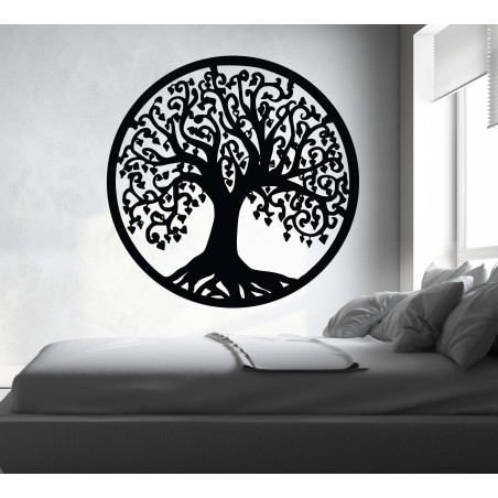 Stylish wooden decoration Tree of Life with a natural motif and the symbolism of stability