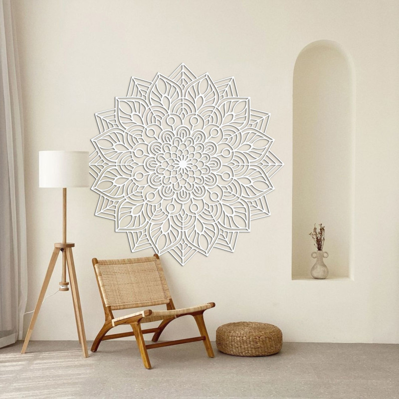 Wooden mandala on the wall Flower of Life