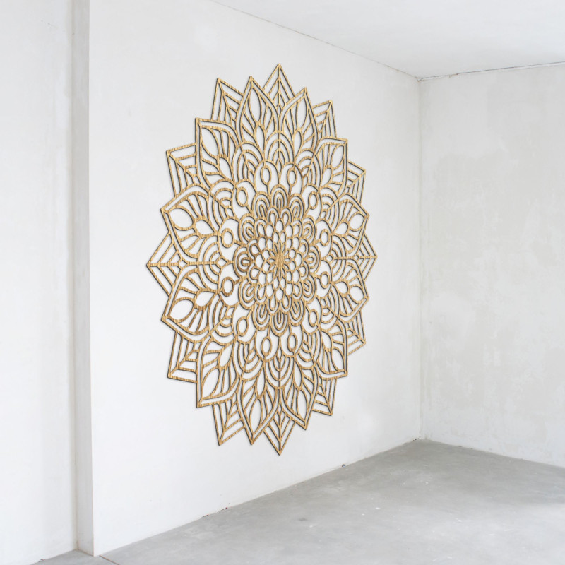 Wooden mandala on the wall Flower of Life