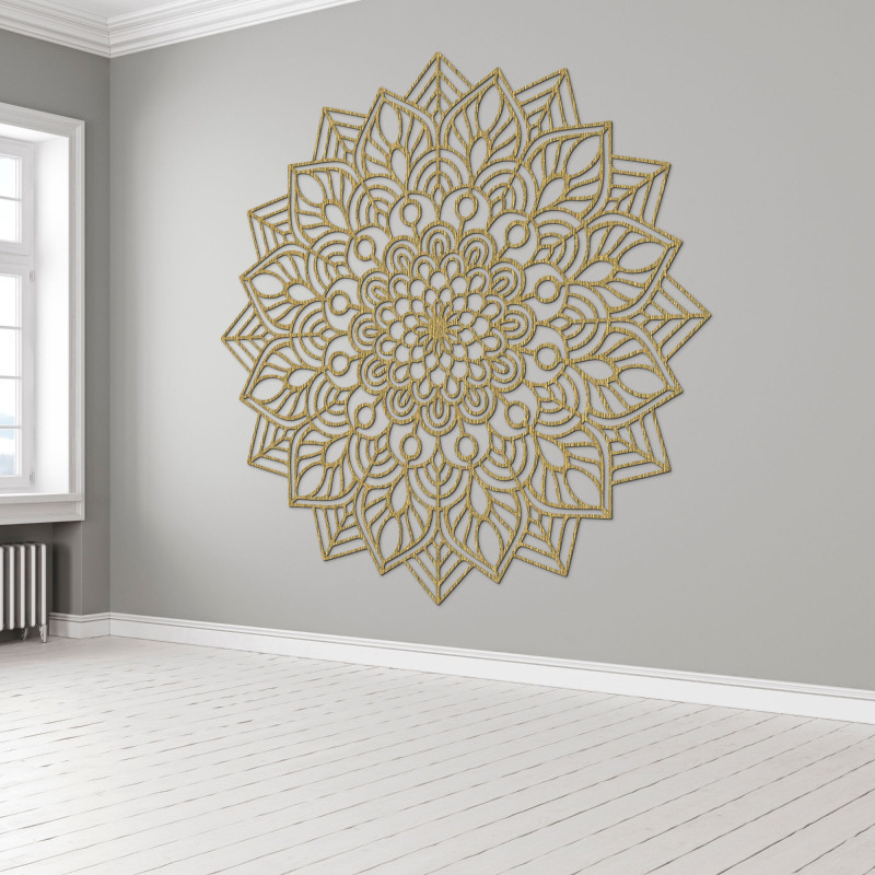 Wooden mandala on the wall Flower of Life