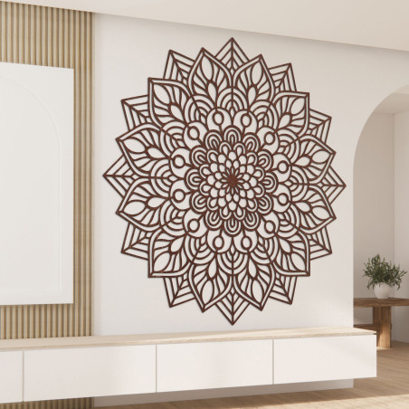 Wooden mandala as an elegant home accessory
