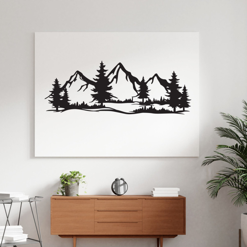 Wooden wall decoration - mighty mountains and...