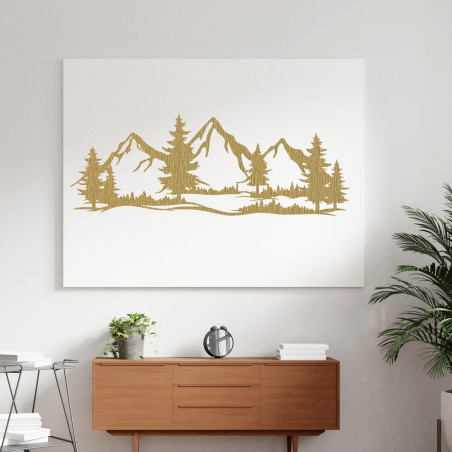 Wooden wall decoration massive mountains and forest - MAGNA