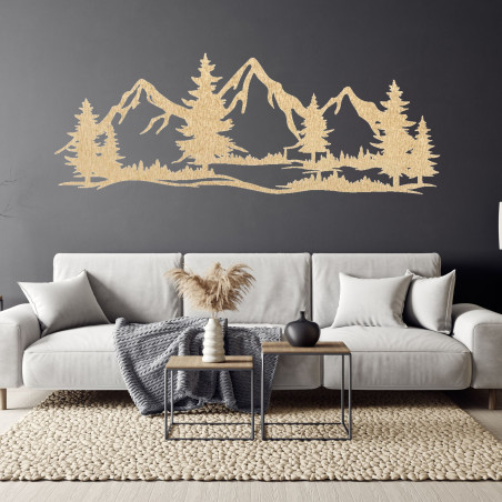 Wooden wall decoration massive mountains and forest - MAGNA