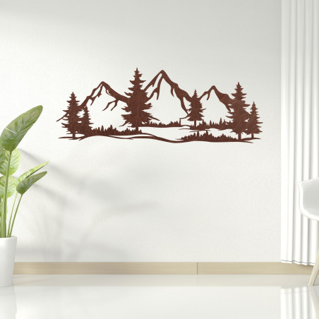 Wooden wall decoration massive mountains and forest - MAGNA